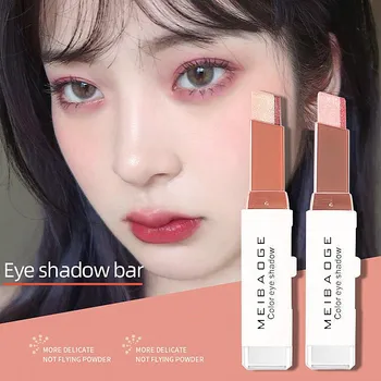 2020 Profesionálne Dvojité Farba Gradient Velvet Očné Make-Up Tieň Stick Nový Vodotesný Kovovým Leskom Eyeshadow Make-Up Nástroje