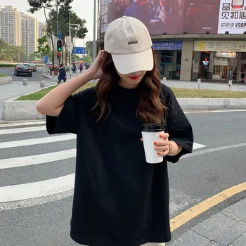 2020 leto, jeseň nové nadrozmerné veľkosti pluse šedá čierna biela zaraing-štýl za sheining vadiming ženy T-shirt topy harajuku