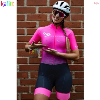 2021 Kafitt ženské Povolania Triatlon Oblečenie Skinsuits Sady Macaquinho Ciclismo Feminino Gél Ružový Pásik Jumpsuit Súpravy Lete