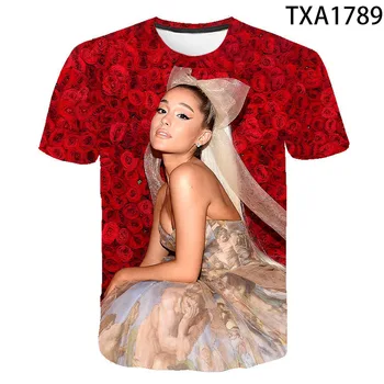 2021 Nové Letné Ariana Grande 3D Tričká Bežné Streetwear Chlapec Dievča Deti Móda Muži, Ženy, Deti Vytlačené T-shirt Topy Čaj