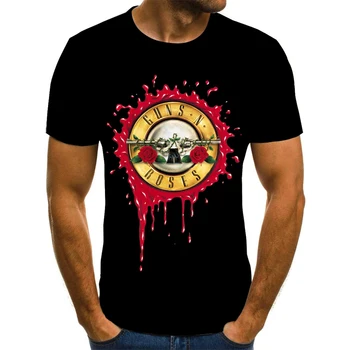 2021 Rock Nosiť Zbraň a Rose 3DT Tričko Lete Streetwear T-shirt Zbraň Rose T-shirt