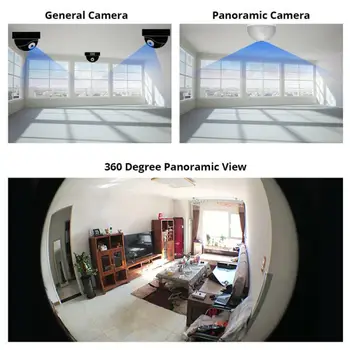 360 Stupeň VR Panoramatické Univerzálny Žiarovky Kamera HD 1080P Bezdrôtovej Wifi Siete Monitor V380 Bezdrôtové pripojenie S Vonkajším TF Karty