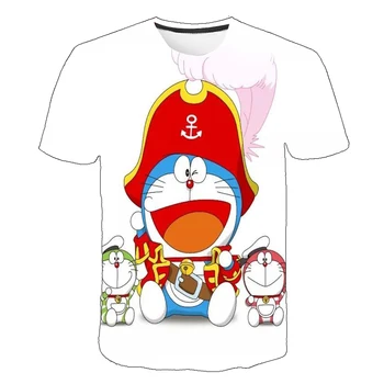 3D Vytlačené Zvierat Mačka Vzor Dievča T-shirt Kawaii Detské Oblečenie Letné 4-14 Rokov Starý Chlapec Anime T-shirt Short Sleeve Top Teen Čaj