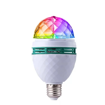 3w ktv Rotujúce Žiarovka E27 Fáze Svetlo Disco Party Svetlá Zafarbenie Lampa RGB LED Projekcia Svietidla Neónové Trubice