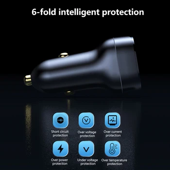 42.5 W Auto Nabíjačka, 2 Port Mini USB, C PD3.0/PPS/AFC/SCP/FCP Rýchle Nabíjanie Pre Iphone 12Pro Samsung Xiao Huawei Cigaretový zapaľovač