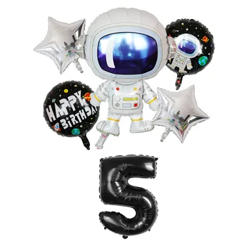 6pcs Vesmíru Astronaut Fóliové Balóniky Nastaviť 30inch Číslo Vzduchu Globos pre Galaxy Tému Party, Narodeniny, Party Dekorácie Deti Hračka