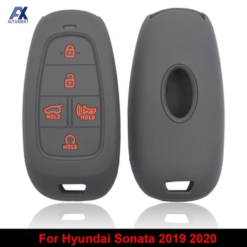 Auto Diaľkové Tlačidlo Shell Kryt Prípade Fob Pokožky Držiteľ Chránič Pre Hyundai Sonata 2019 2020 5 Tlačidlo Silikónové Auto Styling Časti