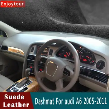 Auto-styling Semiš Kožené Dashmat Panel Kryt Pad Dash Mat Koberec pre Audi A6 S6 Rs6 C6 Allroad Avant 2005 2010 2011 RHD