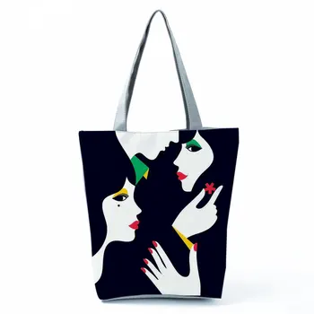 Cartoon Módne Ženy Vzor Vytlačené Kabelky pre Ženy Eco Friendly Praktické Plážová Taška s Vysokou Kapacitou Prenosné Nákupné Tašky