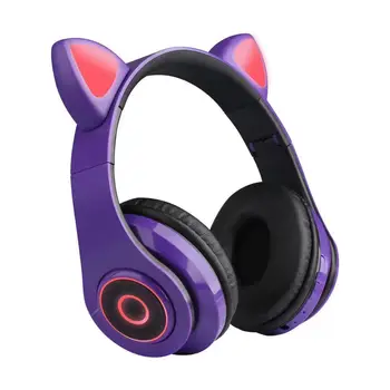 Cezhraničné populárne on-line red light emitting cartoon headset pre ženy uši bezdrôtový Bluetooth headset hra