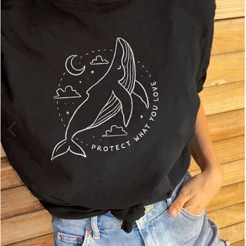 Chrániť si to, Čo Máte Radi Ženy, Košele Chrániť Oceánu Čisté Tričko Uložiť Veľrýb Slogan T-shirt Streetwear Bavlna Topy Dropshipping