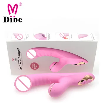 DIBE silikónové Rabbit vibrátor G-Spot Klitoris Sania Stimulátor nepremokavé kúrenie vibračná masáž stick žena dospelých, sexuálne hračky