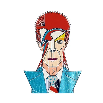 Davide Bowie Odznak blesk Smalt Pin Mačka Hlavu Brošňa Labynnth Filmovej Série Príslušenstvo