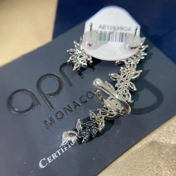 Diamond kvet klastra earclip 925 čistého striebra micro vykladané zirkón módne dámske nádherné Strany štýl nádherné šperky