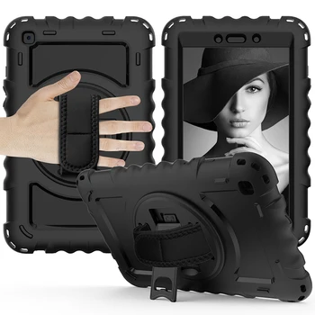 Dieťa Bezpečné Robustný Silikónové puzdro pre Samsung Galaxy Tab 8.0 2019 T290 T295 Shockproof Kryt s Rukou Ramenný Popruh