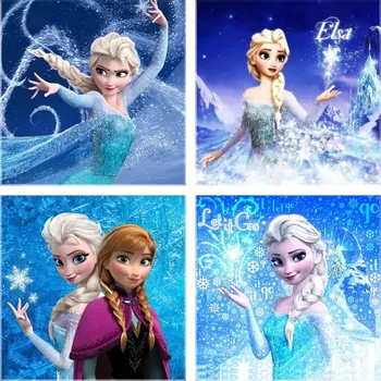 Disney 5d Diy Diamond Maľovanie Cross Stitch Súpravy Zamrznutý Sneh Kráľovná Anna Cartoon Výšivky Cartoon Diamond Mozaiky Domova