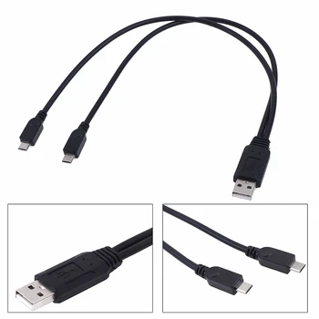 Dĺžka 36 cm USB 2.0 Samec Samec Dual Micro Usb Rozbočovač Y Plnenie Dátového Kábla