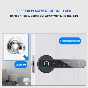Elektronické Smart Biometrický snímač Odtlačkov Dvere Heslo na Uzamknutie Anti Theft Smart Home Automatický Zámok Elektrický Zámok Dverí pre Vnútorné Drevené