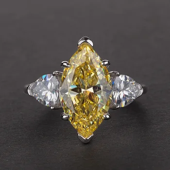 HIBRIDE Classic Biela Žltá Kvapka Vody Prstene pre Ženy 925 Sterling Silver Ring Jemné Šperky, Svadobné Party Darčeky R-277