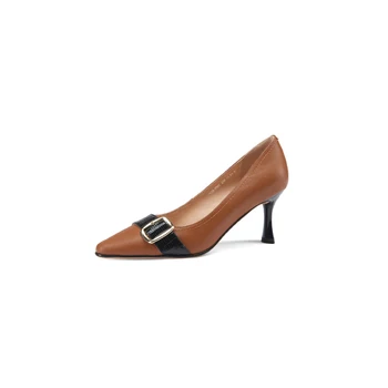 HOT Ženy Topánky Prírodná Koža čerpadlá 22-24.5 cm Full kože, vo vnútri a mimo pracky vysokým podpätkom dámske topánky a sandále