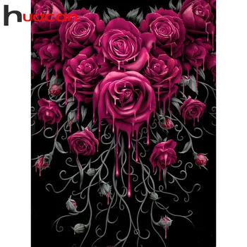 Huacan Plné Námestie/Round-Diamond Maľovanie Kvetov Diamond Výšivky Rose Ručné Darček Decor Pre Domáce