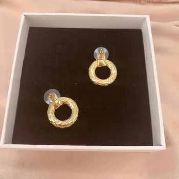 Hviezda vyryté bold kruhu drop náušnice pre ženy zlato vyhlásenie náušnice vintage šperky, luxusné značky 2021
