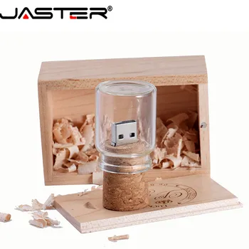 JASTER LOGO prispôsobené Sklenené fľaše USB 2.0+ BOX Flash kl ' úč 64 GB 32 GB, 16 GB 4 GB Memory Stick fotografovanie svadobné dary