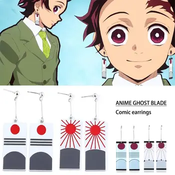 Japonské Anime Cosplay Prop Cartoon Náušnice Kimetsu Č Yaiba Tanjirou Kamado 1 Pár Náušníc Cosplay Príslušenstvo