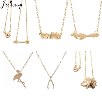 Jisensp Ženy Módnych Šperkov Náhrdelník Bijoux Femme Trendy Zlato Šípku Slon Ježko Fox Prívesok, Náhrdelníky, Prívesky Collier