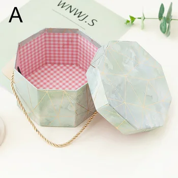 Kreatívne Mramorový Vzor Balenie Darčeka Octagon Šperky Candy Skladovacie Škatule na Valentína, Narodeniny, Party Svadobný Dar Box