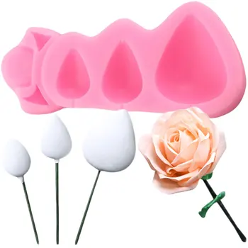 Kvet Ruže Kužele Tŕnie Textúra Silikónové Formy DIY Svadobné Fondant Cake Zdobenie Nástroje Candy Hliny Čokoláda Gumpaste Formy
