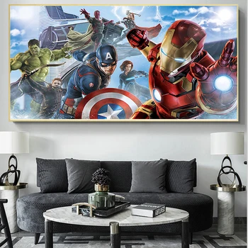 Marvel Plátno na Maľovanie Superhrdina Kapitán Amerika Iron Man Plagáty a Tlačí na Steny Umenie Fotografie pre bývanie, Domov, Miestnosti Dekorácie