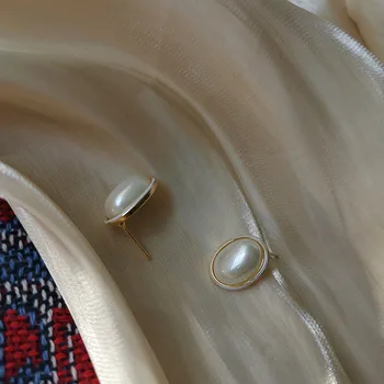 Minimalistický Francúzsky Pearl Stud Vintage Náušnice Geometrické Náušnice Strany Príslušenstvo Šperky Darček