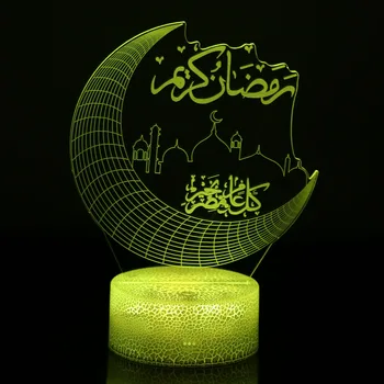 Moon Star LED Svetlo Ramadánu Dekorácie Pre Domov Ploche Svetlá Diaľkové Ovládanie, Farebné Čítanie Islamskej Eid Mubarak Ramadánu Dary