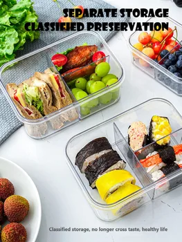 Multi funkcia chladnička zapečatené úložný box, môže byť rozdelená, s priehľadný kryt, čerstvé ovocie a zelenina