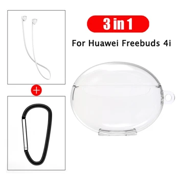 Mäkké TPU Slúchadlá Prípade Kryt na Huawei FreeBuds kom 4i Bezdrôtový Headset+Anti-Stratil Popruh, Kábel pre Freebuds kom 4i Príslušenstvo