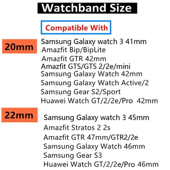 Najnovšie 20 mm 22 mm Silikónový pre Samsung Galaxy Sledovať Aktívny 2 Aktívneho 3 Výstroj S2 Watchband Náramok na Zápästie pre Huami Amazfit bip