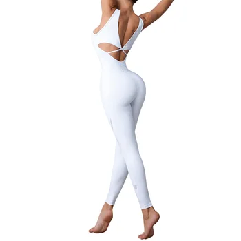 Nový Sexy Jeden kus Bezšvíkové Jogy Oblečenie Rýchle sušenie Priedušná Fitness Gym Pančucháče Nastaviť Boky Jumpsuit Cvičenie Kombinézu Ženy