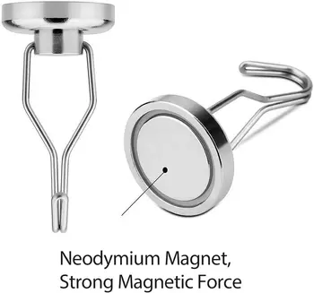Otočná Magnetické Námestie Magnet Háčik Držiak Super Silné Neodýmu Všestranné Použitie Kuchyne, Kancelárie Garáž Vytiahnuť Podržte 80 libra D32