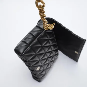 RA 2021 nové módne diamond taška ženy prenosné malé námestie taška pu kožené reťazca taška cez rameno retro bežné kabelky vysokej kvality