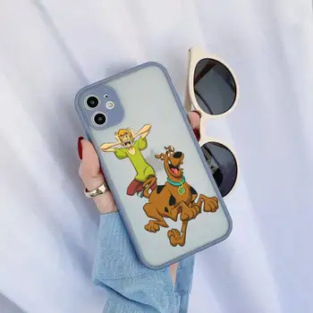 Scooby Psa Telefón puzdro Pre iphone 12 11 Pro Max Mini XS 8 7 X Plus SE 2020 XR Matný Transparentný Svetlo šedá Kryt