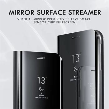Smart Mirror Flip Telefónu Prípade Pre Xiao Redmi Poznámka 10 9 8 7 Pro 6 9T 8T 10X 9A 9C 8A K40 K30 K20 POCO M3 X3 Kožené Stojan, Kryt
