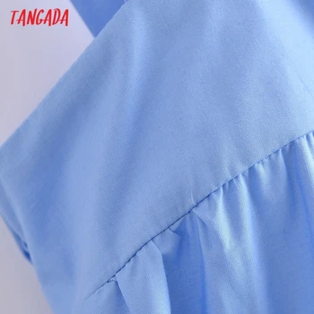 Tangada Letné Módy Patchwork Pruhované Tlač Nádrž Šaty pre Ženy 2021 Žena Bežné Bavlna Midi Šaty 3W92