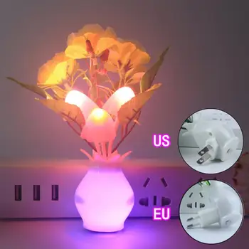 US/EU Plug Energeticky úsporné Svetlo Ovládanie Indukčných LED Nočné Svetlo Romantický Farebné granátové jablko Črepníkové Nočné Svetlo