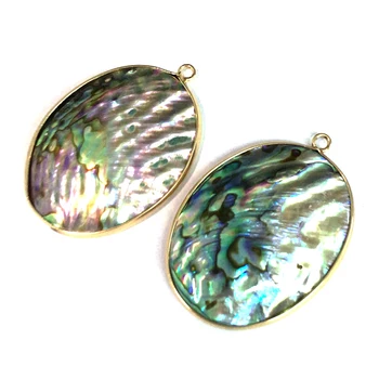 Veľkoobchod Prírodná perleť Farebné Abalone Shell Prívesok Charms pre Šperky, Takže DIY Náhrdelník Príslušenstvo 30x60-30x70mm