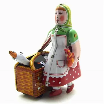 Vintage Kolekcia ruskej vidieckej ženy Tin hračky Klasické Hodinky natahovat Ženy Model Tin Hračky Pre Dospelých, Deti Zberateľskú Darček