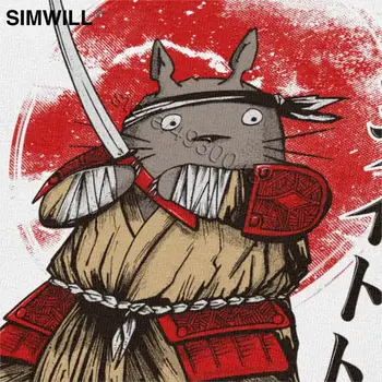 Vtipné Môj Sused Totoro Samuraj T Shirt Japonské Anime Tričko Krátky Rukáv Hayao Miyazaki T-shirt Bavlna Štúdio Ghibli Tee Darček