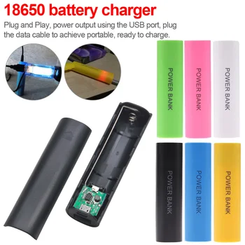 Vysoká Kvalita Pre 1 x 18650 Batérie Prípade Power Bank Nabíjací Pack Box Nový Mini DIY Prenosné USB Mobile 6 Farieb