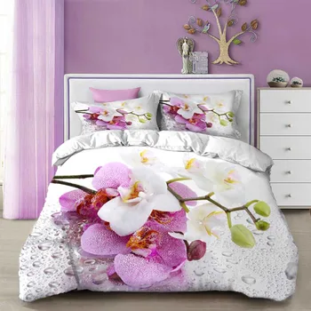 WOSTAR 3D posteľná bielizeň nastaviť ruže kvet vytlačené posteľná bielizeň perinu a vankúš luxusný bytový textil jednoduché dvojité king size queen