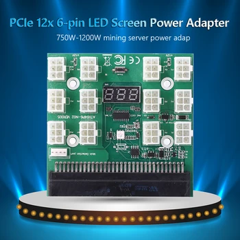 Ťažba Server PSU Moc Breakout Rada Adaptér 750W-1200W s LED Displej 12 Porty PCI-e 6 Pin pre DPS-800GB 1200FB 1200QB UM